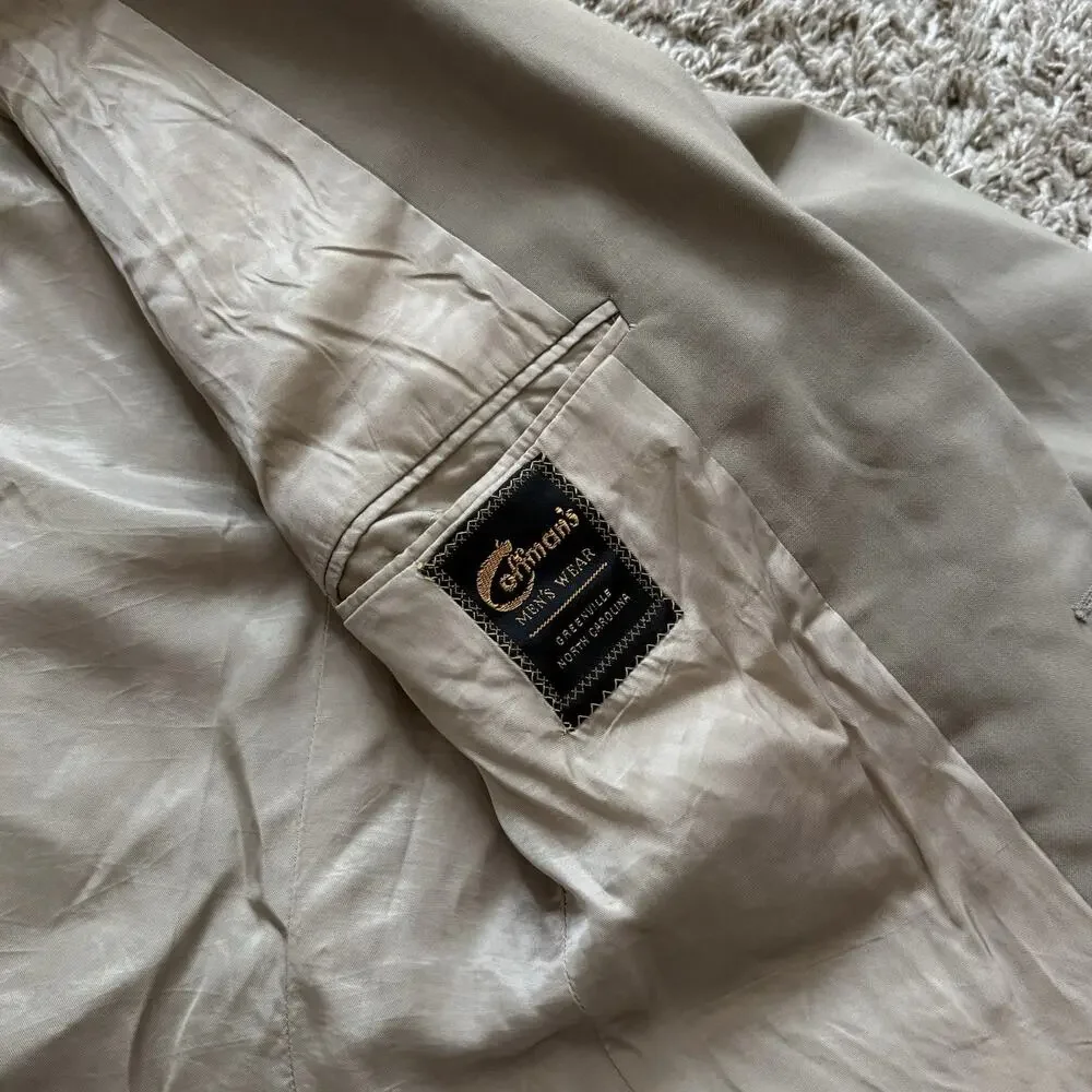 Vintage Polo University Club Ralph Lauren Blazer Suit Jacket Size 36 Beige Tan